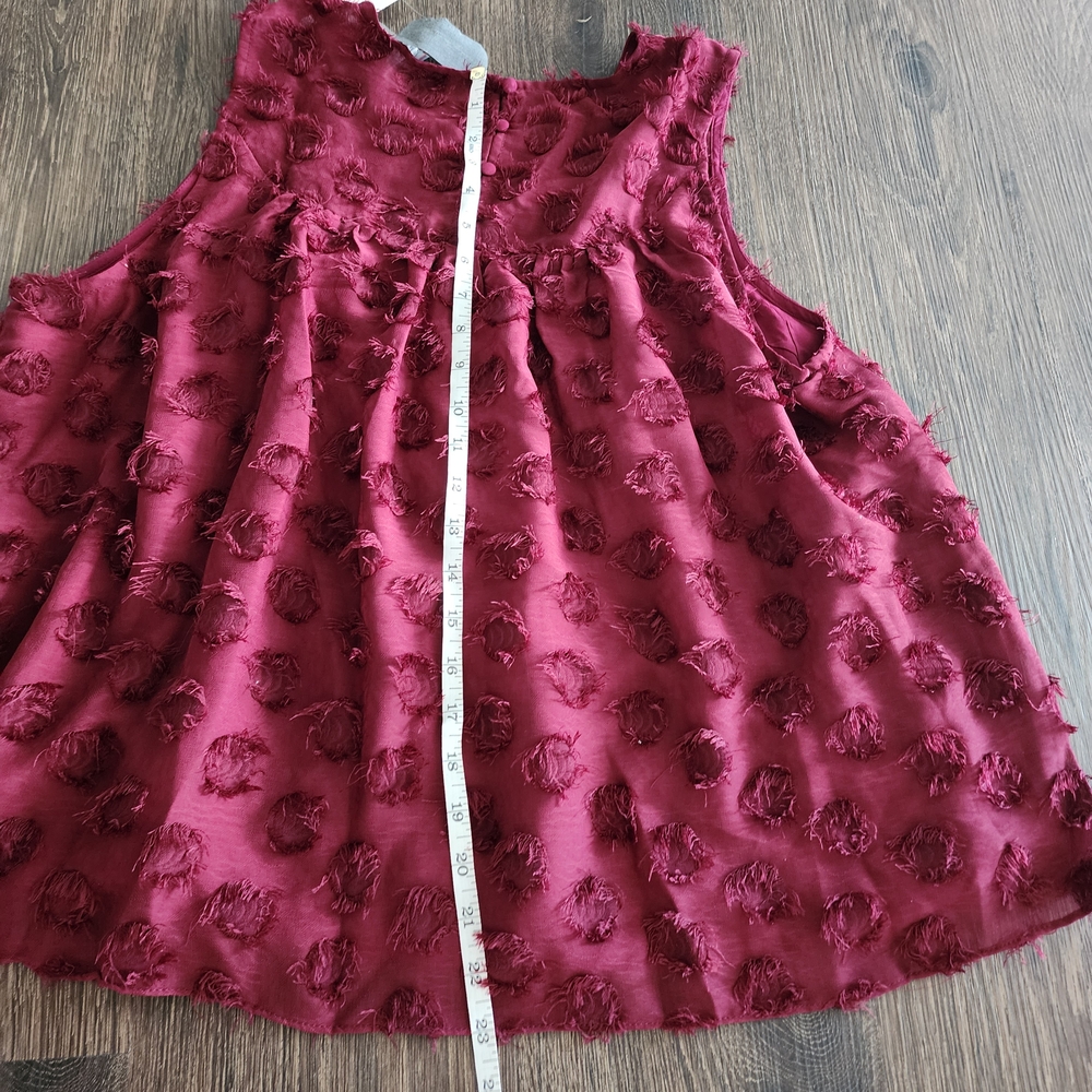 NWT AnthropologieXL  Sachin & Babi Rosette Textured Sleeveless Burgundy Top - Picture 5 of 9